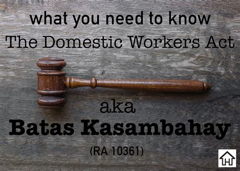 kinantot ang kasambahay|Primer on the Batas Kasambahay or Domestic Workers .